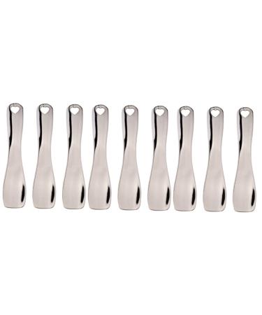 STAHAD 9 Pcs Makeup Gadgets Metal Spatula Skin Care Tools Mini Makeup Spoon Eye Massage Tool Face Mask Spatula Scraper Cosmetic Set Eye Spoon Cream Spoon Zinc Cream Spoon Silver Eyes 6X1.3cmx3pcs Silverx3pcs