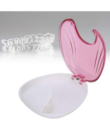 Storage case orthodontic mouth protection case portable slim night protection case mouth protection case portable waterproof storage container for adults (pink)