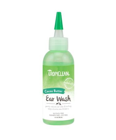 TropiClean Alcohol Free Ear Wash for Pets, 4oz - Alcohol Free - Made in USA - Dog Ear Cleaner Solution - Dog Ear Wash - Pet Otic Drops - Soothes Itching & Infection - Vet Recommended 4 oz