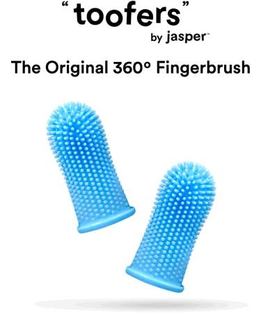 Jasper 360 Finger Toothbrush Kit for Pets - Full Surround Bristles, Dental Care for Puppies, Cats - Blue 2-Pack - Buy Online on SooperMarket.com