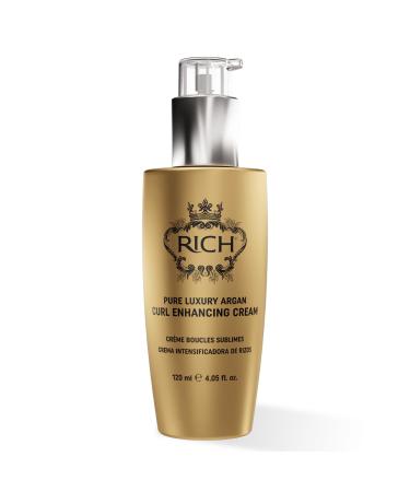 RICH Pure Luxury Curl Defining Cream for Curly & Wavy Hair - Controls Frizz and Add Natural Bounces - Enrich with Argan Oil Coconut Oil & Hydrolyzed Wheat Protein - 4.05 Oz.