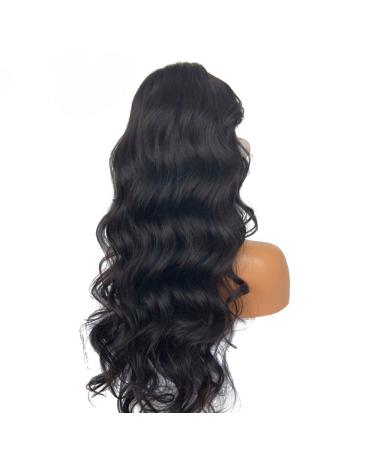 SHIYID Body Wave Lace Front Wig - Natural Hairline Black Color Synthetic Wig for Women | High-Temperature Fiber - Buy Online on SooperMarket.com