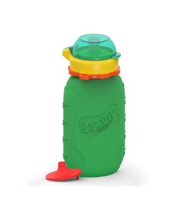 Squeasy Snacker Green - Reusable Silicone Squeezy Pouch 180ml | BPA-Free Self-Filling Snack Pouch for Kids - Buy Internationally! - Buy Online on SooperMarket.com