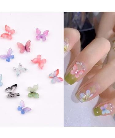 72pcs 3D Butterfly Nail Art Decoration Resin Charms - 12 Colors Pearl Beads Accessory for Acrylic Nails - BX1130-6 - Buy Online on SooperMarket.com