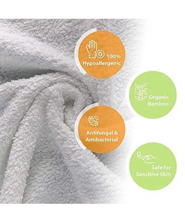 JM Bamboo Baby Washcloths Set - 8 Soft Cloths for Sensitive Skin | 25x25 cm Green & White with Laundry Bag - Ideal for Baby Care - Buy Online on SooperMarket.com