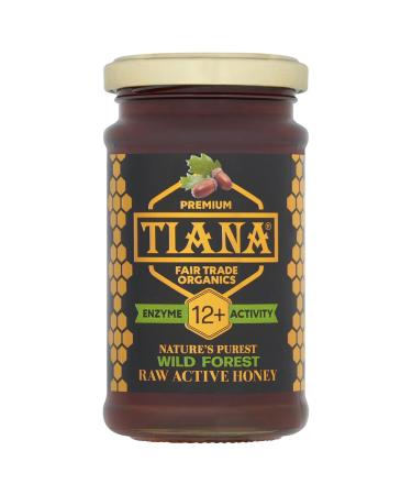TIANA Pure Organic Raw Unpasteurised Wild Forest Honey Enzyme Diastase Activity 12+ (Pack of 4)