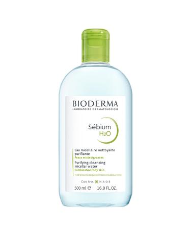 Bioderma S bium H2O Micellar Water - Purifying Cleanser to Remove Make Up Impurities & Pollution for Acne Prone Oily & Combination Skin - Prevent Blemishes 500ml Unscented 500 ml (Pack of 1)