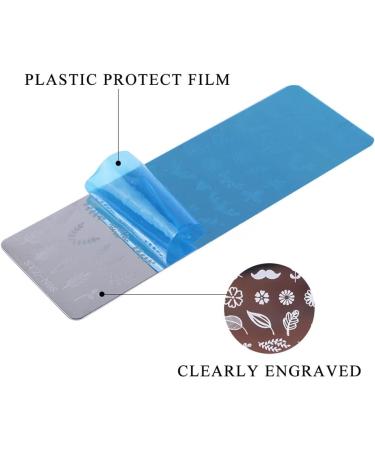 CWed 4-Piece Nail Stamp Set - Bubble Plate Scraper & Art Designs for Manicure | French Nails Animal Lace & More - Buy Online on SooperMarket.com