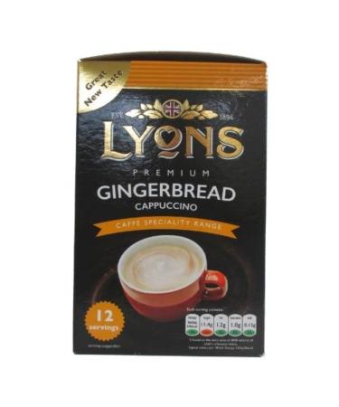 Lyons Premium Instant Coffee Bag Sachets | FabFinds Assorted Gift Mug (Gingerbread Cappuccino 8X 12Sachets)