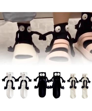 3D Funny Magnetic Suction Couple Socks - Novelty Holding Hands Design in Deep White (1 pair) | Unisex Show Off Socks - Buy Online on SooperMarket.com
