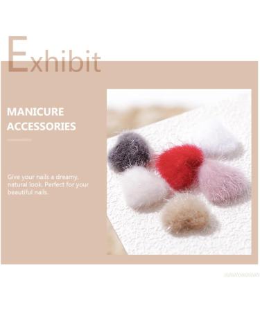 Minkissy Decoraciones Para U as Acrilicas Nail Art Fluffy Pom Balls: 3D Magnetic Nail Art Balls Heart Shaped Detachable Nail Art Fluffy Pom Poms Plush Balls for Nail Decor 5 Bags Heart Decor - Buy Online on SooperMarket.com