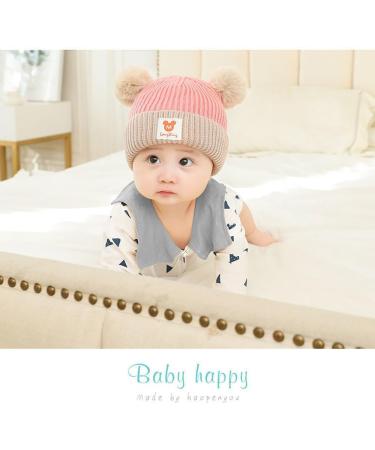 Clysburtuony Newborn Handmade Knitted Crochet Cap - Pink&Gray - 0-3 Months - Buy Online on SooperMarket.com