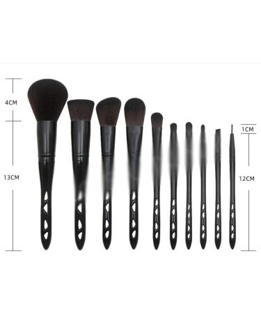 10-Piece Porous Makeup Brush Set | Black Barreled Eye Makeup Tools - DFHBFG - Buy Online on SooperMarket.com