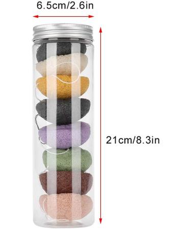 Konjac Wash Face Flutter Set - 8pcs Round Type Body Sponges for Deep Pore Cleansing and Exfoliation - Buy Online on SooperMarket.com
