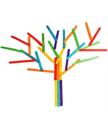 PAXCOO 100 Pcs 6 Colored Jumbo Wood Craft Sticks - DIY Arts and Crafts Supplies - Buy Online on SooperMarket.com