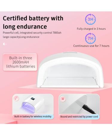 Rechargeable Cordless 66w UV Led Nail Lamp for Gel Polish - 5 Timer Settings, LCD Display - White - Buy Online on SooperMarket.com