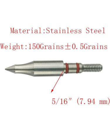 Stainless Steel Archery Field Points 150/200 Grains - 12 PCS Easy Pull Target Bullet Points - Buy Online on SooperMarket.com