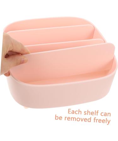 Angoily Makeup Storage Box | Lipstick Organizer & Eyeshadow Palette Holder - Pink Vanity Organizer Tray 20.6X20X8.6CM - Perfect for Drawers & Desktops - Buy Online on SooperMarket.com