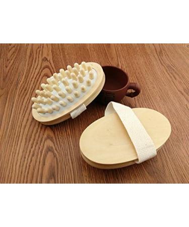 AnHua Natural Wood Hand-Held Body Brush - Cellulite Reduction - L Size - Buy Online on SooperMarket.com