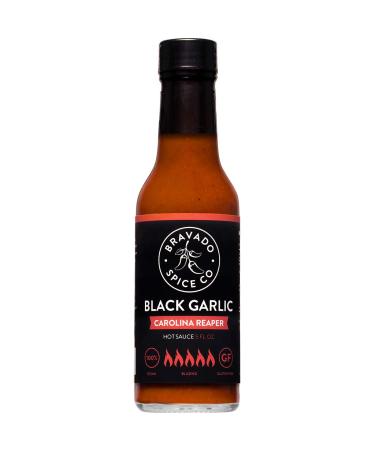 Black Garlic And Carolina Reaper Hot Sauce By Bravado Spice FEATURED ON HOT ONES Gluten Free, Vegan, Low Carb, Paleo Hot Sauce All Natural 5 oz Hot Sauce Bottle Award Winning Gourmet Hot Sauce
