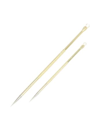 Ruilogod Face Tool Blemish Pimple Acne Remover pin Gold Tone 2 Pcs