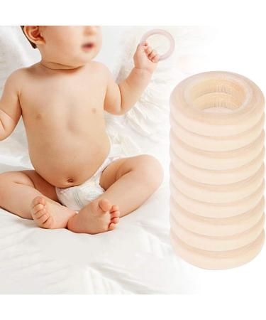 100PCS Natural Wooden Baby Teether Rings | Unfinished Wooden Circles for DIY Craft Accessories - 25MM - Buy Online on SooperMarket.com