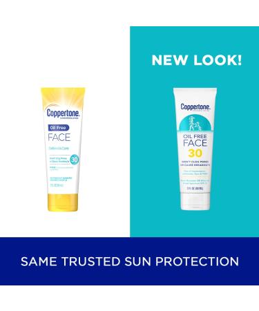 Coppertone Face Sunscreen SPF 30 | Oil Free, Water Resistant SPF 30 Sunscreen Lotion | 3oz Travel Size Tube | Pack of 1 - Buy Online on SooperMarket.com