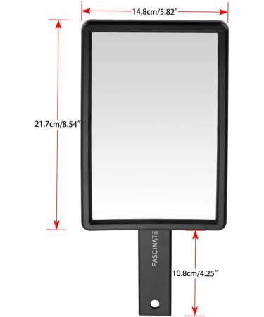 Handheld Hand Mirror for Salon and Barbershops - Portable Black Makeup Vanity Mirror with Handle - Buy Online on SooperMarket.com