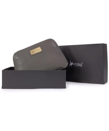 Catwalk Collection Handbags | Ladies Leather Makeup Bag | Medium Cosmetic Bag - Emma in Grey - Ideal for Handbag Essentials - Buy Online on SooperMarket.com