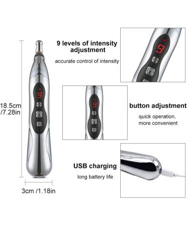 Handheld Rechargeable Acupuncture Massager 5 in 1 Home Use Meridian Device for Arm Leg Waist Shoulder Neck USB Charging - Buy Online on SooperMarket.com