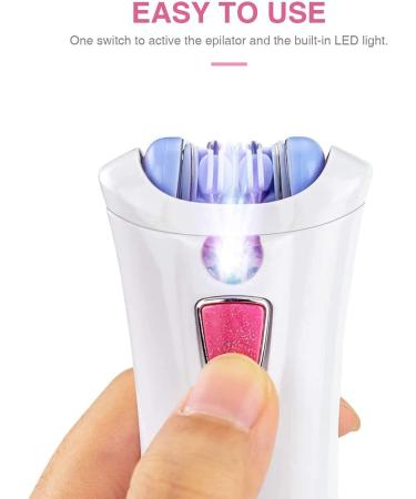 Lanmeri Smooth Glide Epilator for Women - Electric Hair Removal Device with LED - For Face, Body, Arms, Legs, Underarms, Bikini Area - Pink - Buy Online on SooperMarket.com
