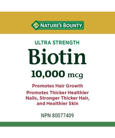 Nature's Bounty Biotin 10000mcg Softgels Promotes Hair Growth Thicker Hair Healthy Skin and Nails Helps body metabolize fats carbohydrates and proteins 120 Count Value SIze - Buy Online on SooperMarket.com
