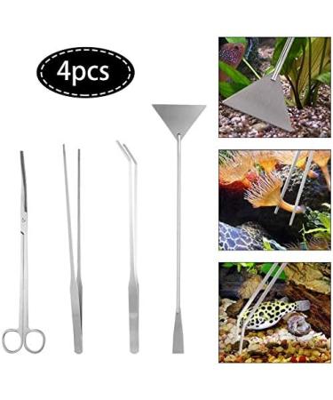 miuse Aquarium Scissor Tweezers Spatula Tool - 4 in 1 Stainless Steel Aquatic Plants Aquascaping Tools Set for Fish Starter Kits & Aquariums Tank - Buy Online on SooperMarket.com