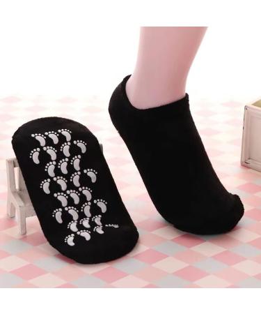 2 Pairs Moisturizing Gel Socks | Vitamin & Oil Infused Spa Foot Care | Black & Purple for Women - Buy Online on SooperMarket.com