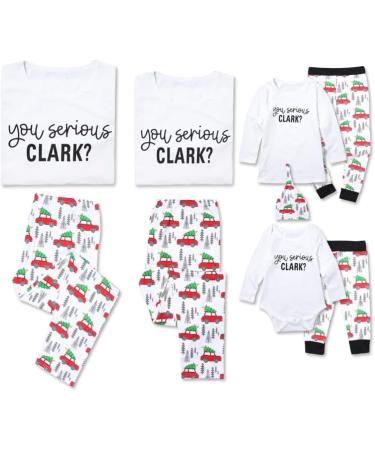 IFFEI Christmas Pyjamas Matching Family Pajamas Set - Letter Print Tops and Plaid Pants for Women Men Kids Baby Pet - White/Letter - Buy Online on SooperMarket.com