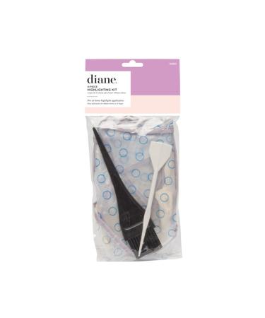 Diane Hair Coloring Kit  4 Piece Set  DIY Color, Dye, Highlighting Supplies, Gloves, Tipping Cap, Spatula with Needle, Tint Applicator Brush, D850