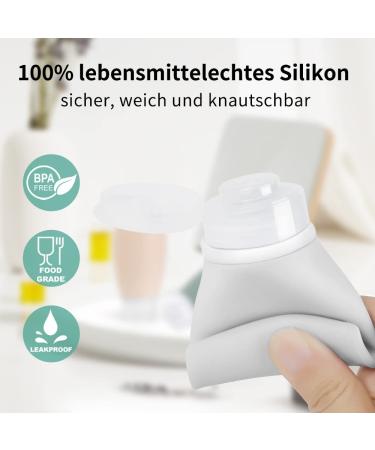OPRET 100ml Silicone Travel Bottles Set - 3 Leakproof & Refillable TSA-Approved Containers for Shampoo & Cream - BPA-Free Black & Gray - Buy Online on SooperMarket.com