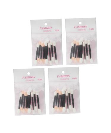 Healeved 40pcs Sponge Stick Double Ended Makeup Brush Glitter Makeup Brushes Tool Household Plastic Abs