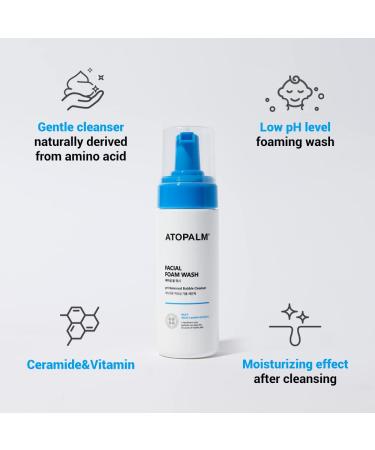 Atopalm Facial Foam Wash 5 fl oz - Gentle Cleansing for Sensitive Skin - Buy Online on SooperMarket.com
