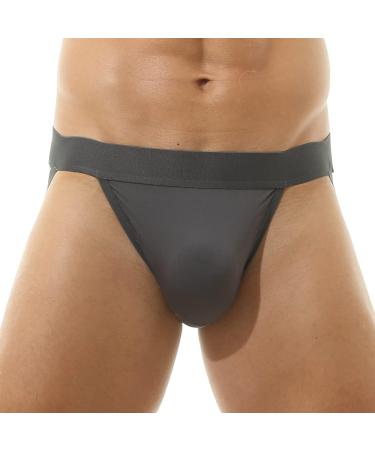 Broddle Men's Charcoal Grey Stretchy Nylon Jockstrap - Medium Size - Buy Online on SooperMarket.com