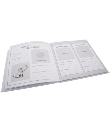 Grey Elephant Themed Baby Growth Records Book | Personalize First Adventures, First Haircut, First Christmas | 32 Page Keepsake Album - Buy Online on SooperMarket.com