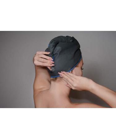 Fit Flip Hair Turban Set - Microfiber Quick-Drying Hair Towels (2 Pieces) | Absorbent Navy Blue Turban - Perfect for Effortless Hair Drying - Buy Online on SooperMarket.com