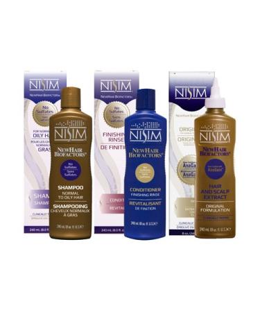 Nisim Hair Loss Treatment ReGrowth Shampoo Conditioner Serum Men Women (1 month supply)