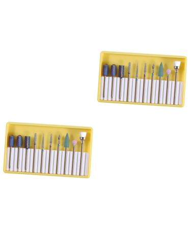 Beavorty 2 Sets Nail File Drill Bits Grit Manicure sand tool nail grinding polisher Nail Art supplies Nail Drill Replacement Bits Gel Nails Bit Cuticle Drill Bits Grinding head alloy 5x1cmx2pcs Yellowx2pcs