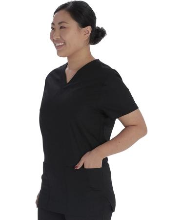 Vital Threads Unisex Scrubs Set V-Neck Top & Drawstring Pant VT509C - Medium Black - Buy Online on SooperMarket.com
