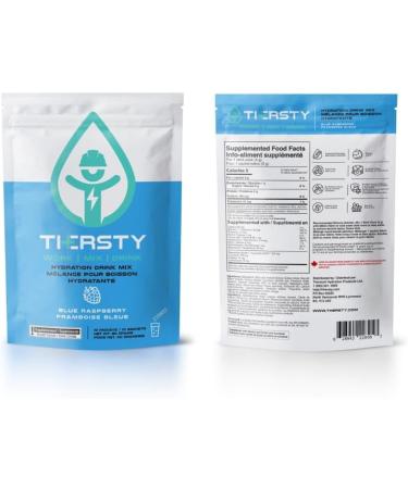 Thersty Electrolyte Powder ZERO Sugar Electrolyte Packets Designed for Rapid Hydration. All Natural Ingredients and Trusted by the World s most Demanding Industries 10 Servings - Blue Raspberry - Buy Online on SooperMarket.com