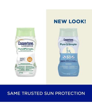 Coppertone Mineral Sunscreen lotion pure and Simple Spf 50 100 percent Zinc oxide mineral Face and Body Sunscreen Hypoallergenic Face and Body Lotion for Sun Protection 177 ml. SPF 50 - Body Lotion - Buy Online on SooperMarket.com
