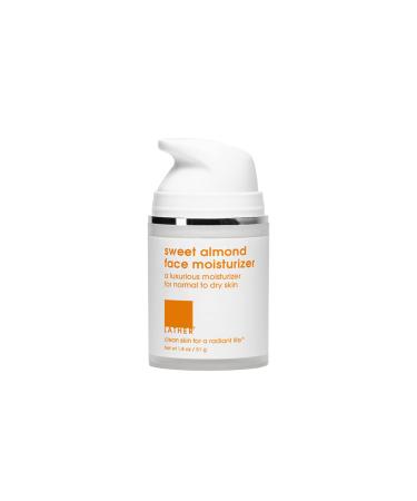 LATHER Sweet Almond Face Moisturizer - Hydrating Moisturizer for All Skin Types - Gentle & Light Face Lotion for Women & Men - 2 Fl Oz