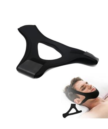 Airflow Jaw Strap Air Flow Jaw Strap Snoring Chin Strap Breathable Unisex Jaw Support Facial Lifting Strap (Black 1PCS)