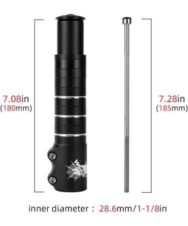 Wake Bike Stem Riser - Adjustable Aluminium Alloy Handlebar Extender for Mountain Bike, Road Bike, MTB, BMX - Black - Buy Online on SooperMarket.com